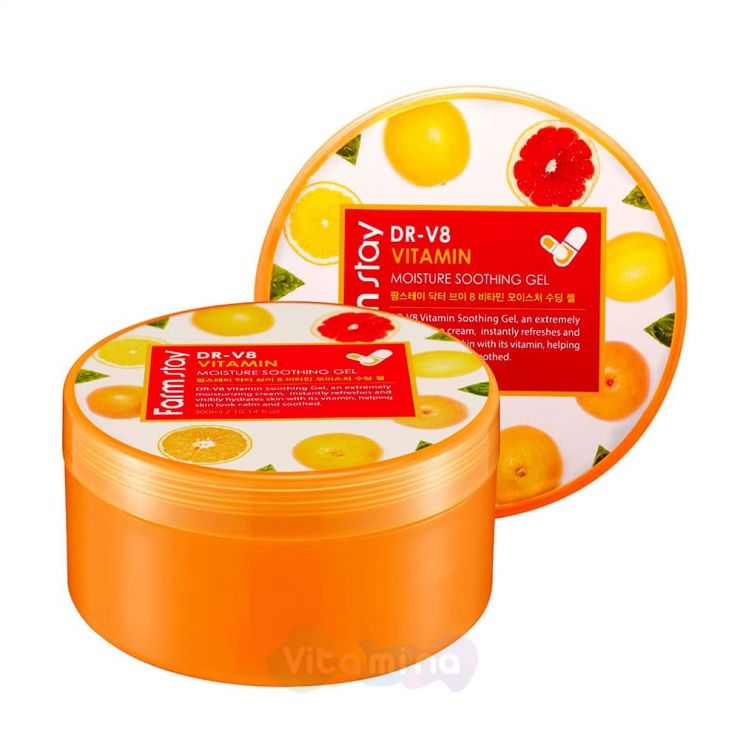 FarmStay Многофункциональный витаминный гель DR-V8 Vitamin Moisture Soothing Gel, 300 мл