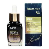 FarmStay Ампульная сыворотка для лица с муцином черной улитки DR.V8 Ampoule Solution Black Snail, 30 мл
