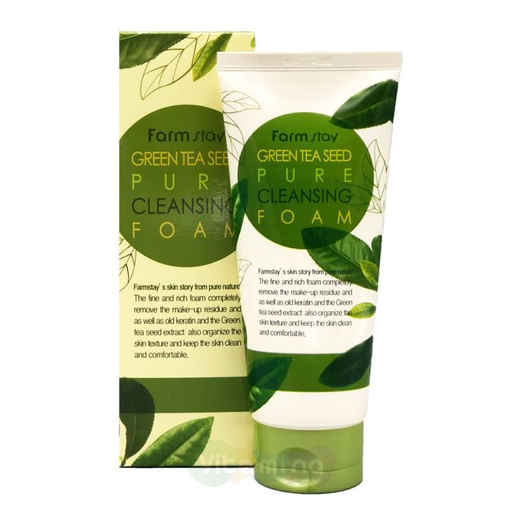 FarmStay Пенка для умывания с экстрактом зеленого чая Green Tea Seed Pure Cleansing Foam, 180 мл