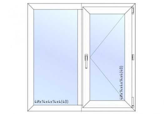 Окно REHAU 1200х1200 поворотная створка