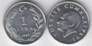 Турция 1 лира 1985 год UNC