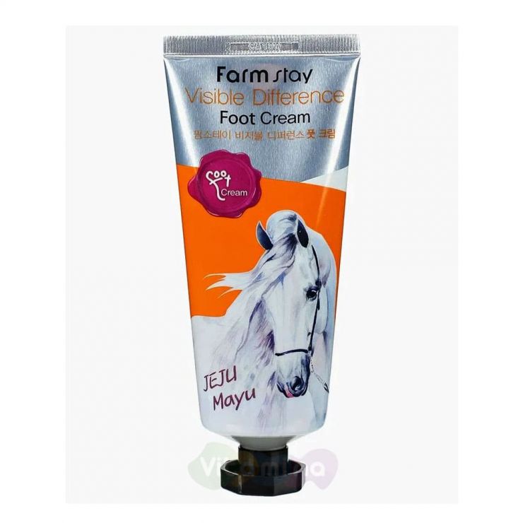 FarmStay Крем для ног с лошадиным маслом Visible Difference Foot Cream Jeju Mayu, 100 мл