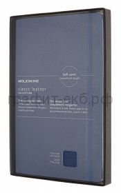 Книжка зап.Moleskine Large натур.кожа Leather Soft линейка синяя LCLH31SB41BOX