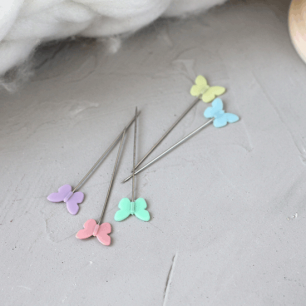 Инструменты для куклоделия - Булавки портновские с бабочками