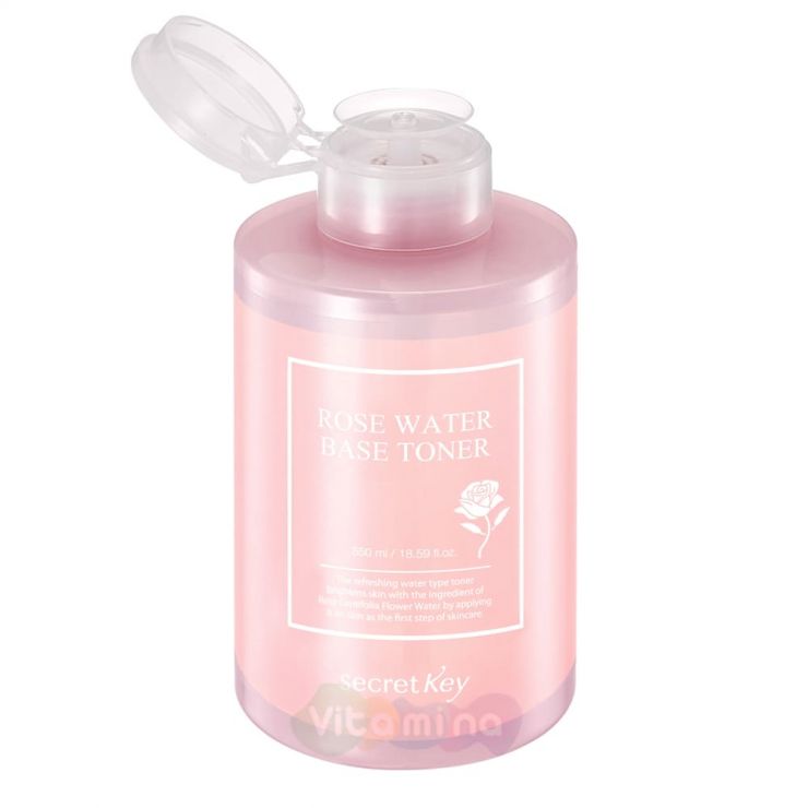 Secret Key Восстанавливающий тонер с экстрактом розы Rose Water Base Toner, 550 мл