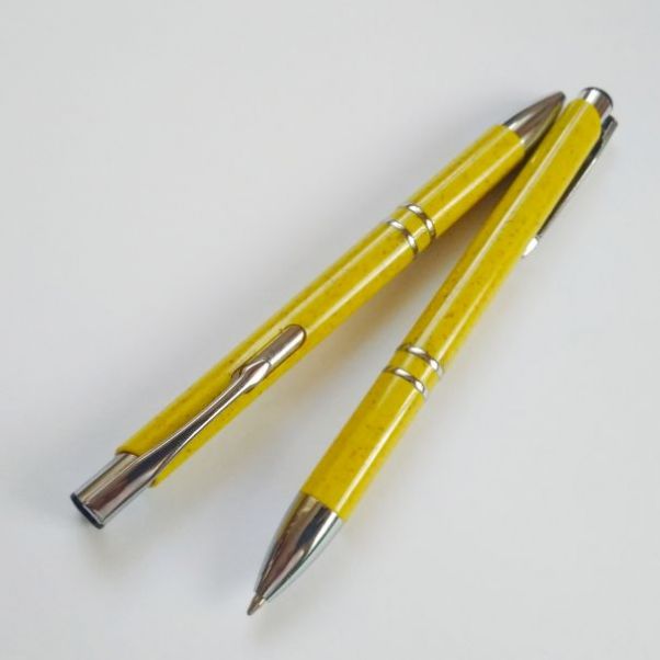 Эко ручка Straw желтая