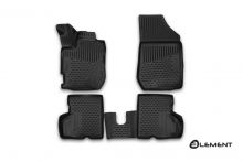 Коврики 3D в салон RENAULT Kaptur, 04/2016->, 4 шт. (полиуретан)