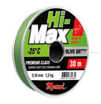 Леска монофильная Momoi Hi-Max Olive Green  30 м / цвет: зеленая