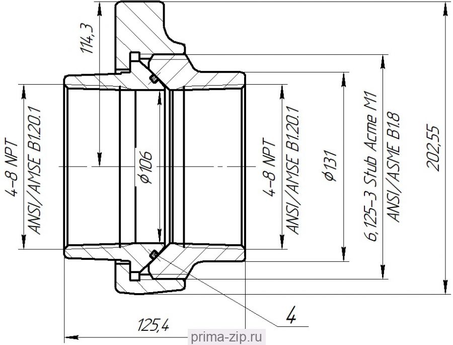 Быстроразъёмное соединение FIG. 206 - БРС 4’’