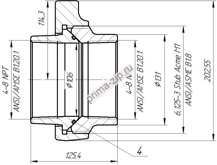 Быстроразъёмное соединение FIG. 206 - БРС 4’’