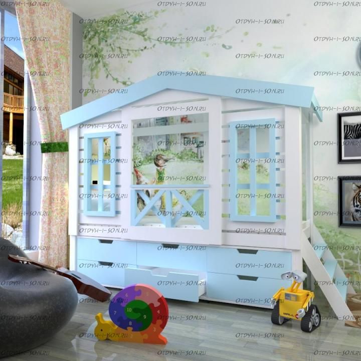 Кровать-чердак Домик Calipso №17