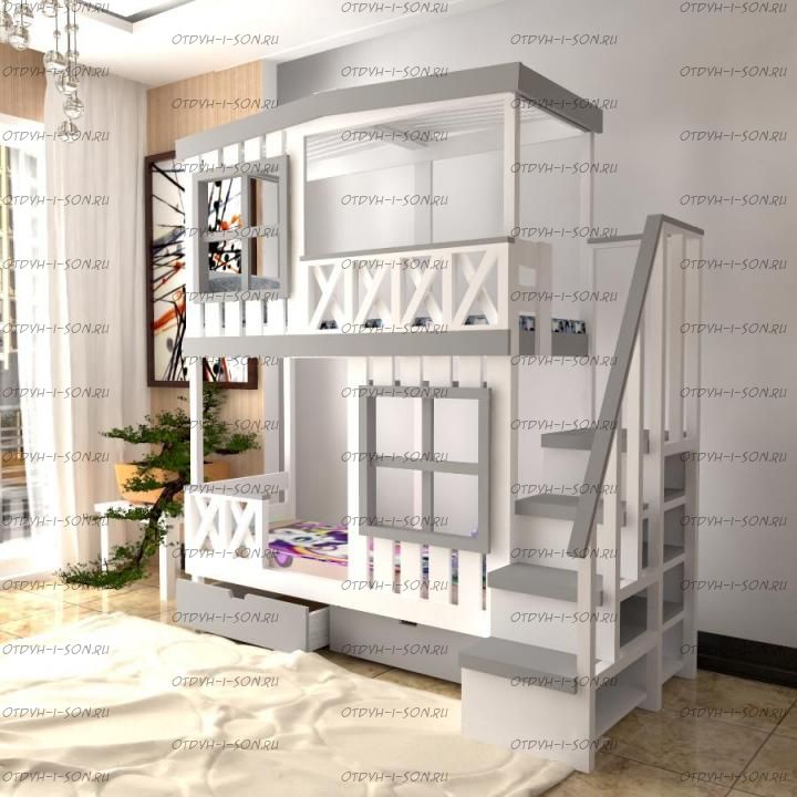 Кровать двухъярусная Домик Roof №20А