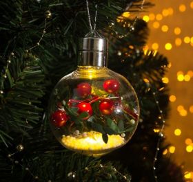 Елочный шар игрушка светящаяся 1 LED  "Ягоды"