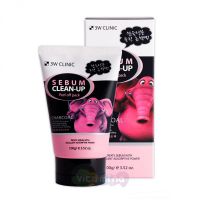3W CLINIC Маска-пленка с древесным углем Sebum Clean-Up Peel Off Pack, 100 гр