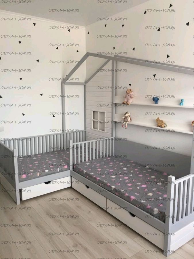 Кровать Домик угловой Fairy Land №2 (для двоих детей)