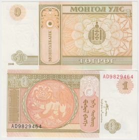 Монголия 1 тугрик 2008 UNC