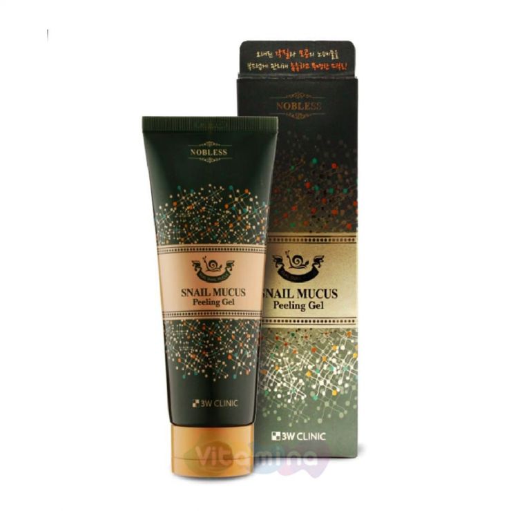 3W CLINIC Пилинг-гель с улиточным муцином Snail Mucus Peeling Gel, 180 мл