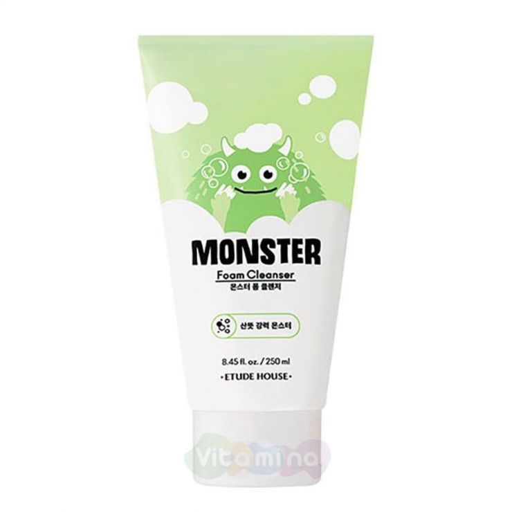 Etude House Освежающая пенка для умывания Monster Foam Cleanser, 250 мл