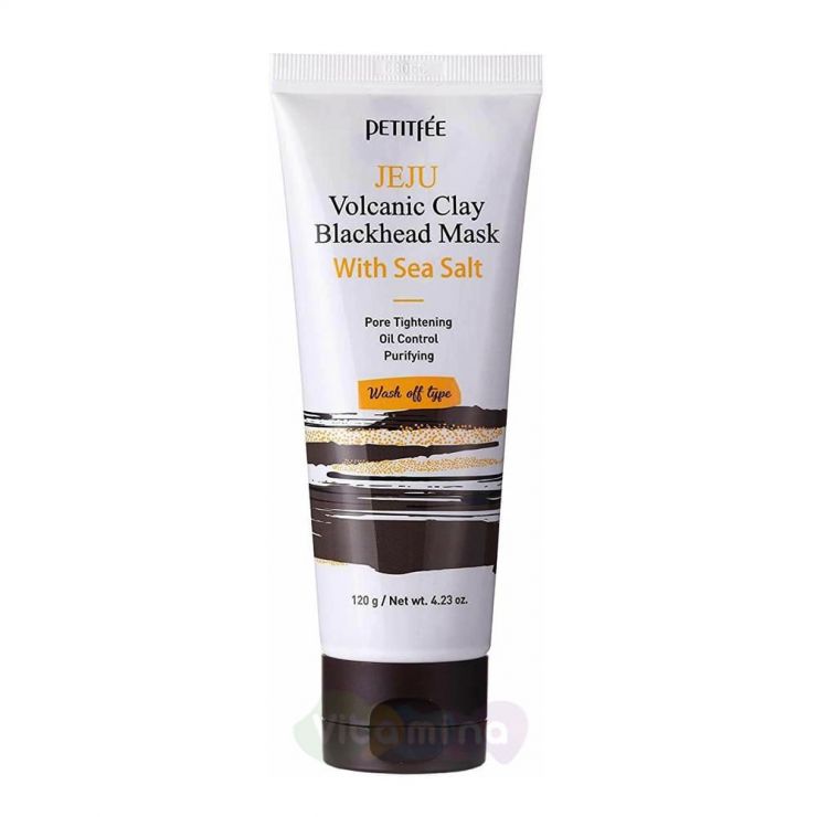 Petitfee Маска с вулканическим пеплом и морской солью Jeju Volcanic Clay Blackhead Mask
