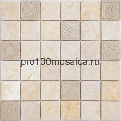 Мозаика Art Botticino матовая 30х30х0,8 см (чип 48х48х8 мм)