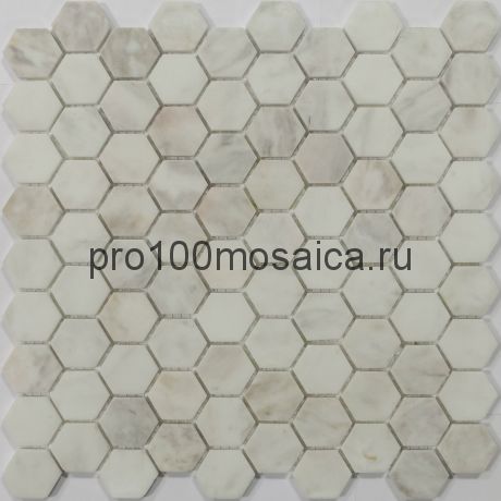 Мозаика Pietrine Hexagonal - Dolomiti Blanco матовая 29,5x30,5х0,6 см (чип 18х30х6 мм)