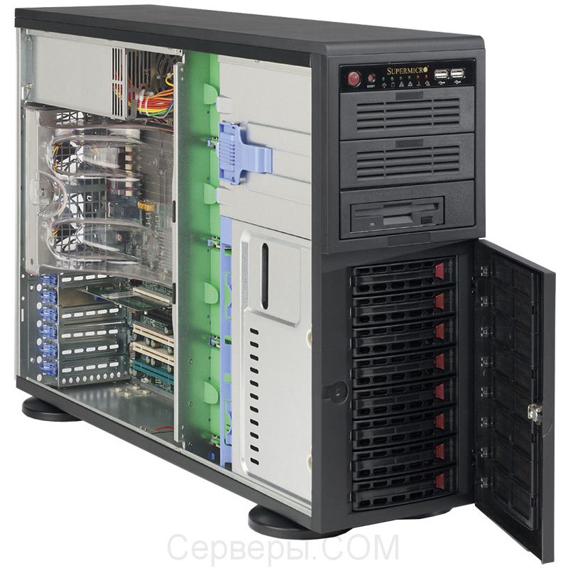 Корпус Supermicro SuperChassis 743TQ-1200B-SQ Full Tower 1200Вт Чёрный, CSE-743TQ-1200B-SQ