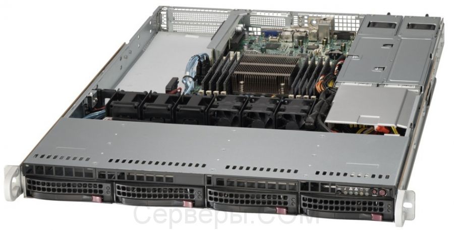 Серверная платформа Supermicro SuperServer 5018R-WR 1U 1xLGA 2011v3 4x3.5", SYS-5018R-WR