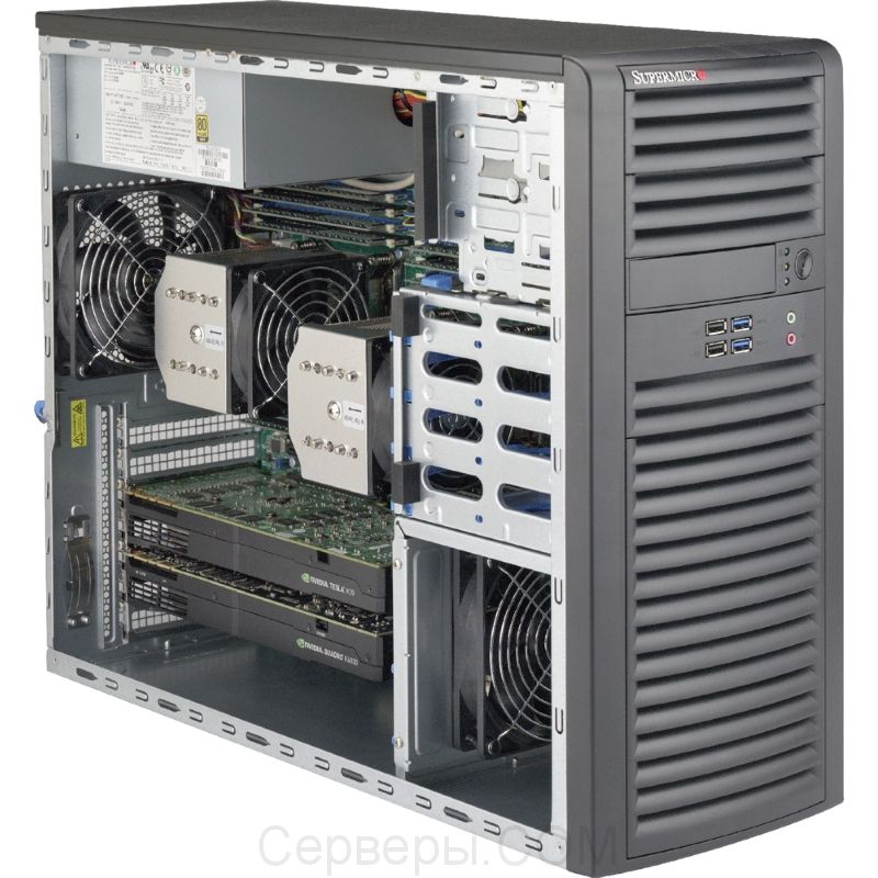 Серверная платформа Supermicro SuperWorkstation 7038A-I Tower 5U 2xLGA 2011v3 4x3.5", SYS-7038A-I