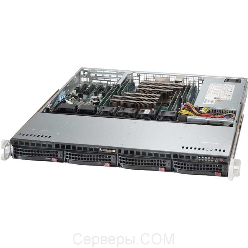 Серверная платформа Supermicro SuperServer 6018R-MT 1U 2xLGA 2011v3 4x3.5", SYS-6018R-MT