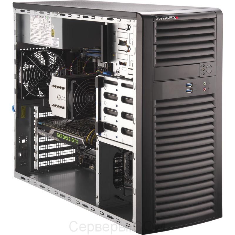 Серверная платформа Supermicro SuperWorkstation 5039A-I Mid-Tower 5U 1xLGA 2066 4x3.5", SYS-5039A-I