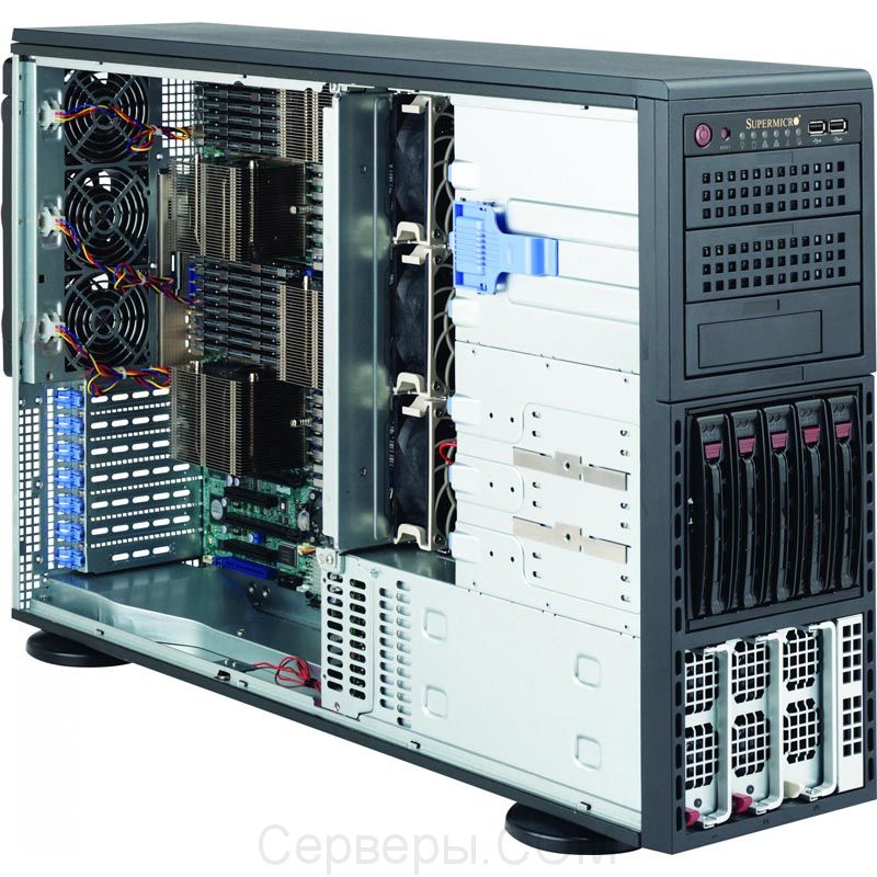 Корпус Supermicro SuperChassis 748TQ-R1K43B Tower 1400Вт Чёрный 4U, CSE-748TQ-R1K43B