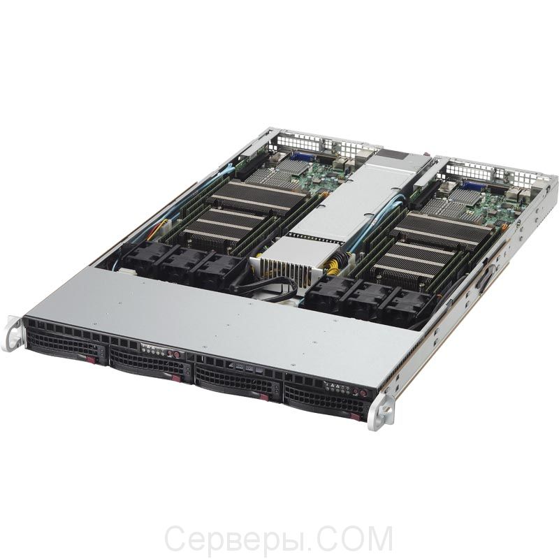 Серверная платформа Supermicro SuperServer 6018TR-T 1U 4xLGA 2011v3 4x3.5", SYS-6018TR-T