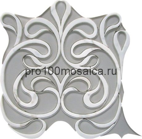 CALACATTA WATERJET Мозаика  мрамор и стекло 300*300*10 мм