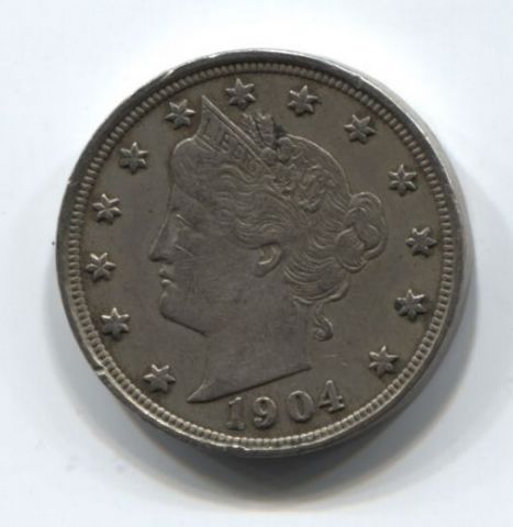 5 центов 1904 года США XF