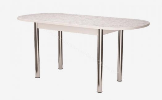 Стол раздвижной овальный  1180(1480)х690  хром брифинг