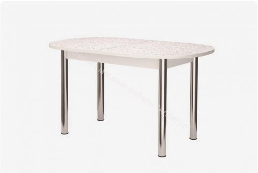 Стол раздвижной овальный  1180(1480)х690  хром брифинг