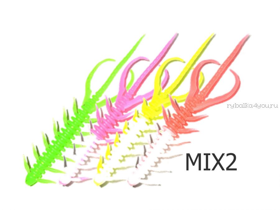Силиконовая приманка Red Machine Сороконожка 75 мм / упаковка 7 шт / цвет: MIX2