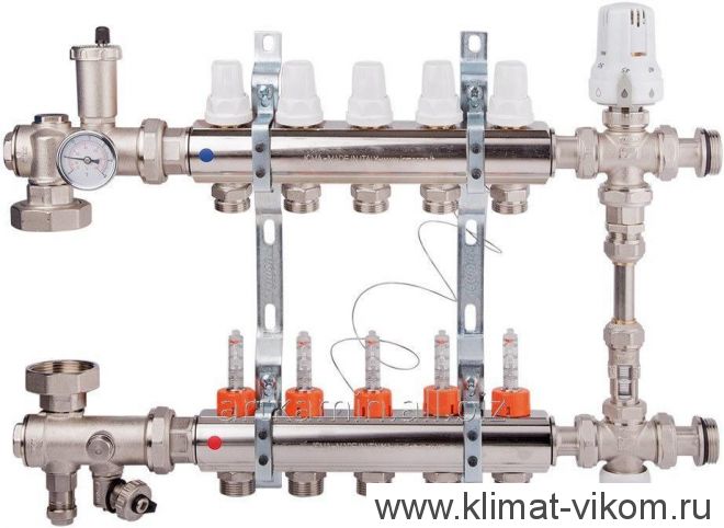 Коллектор с расходомерами и смесительным узлом ICMA  1"/3/4" (2)