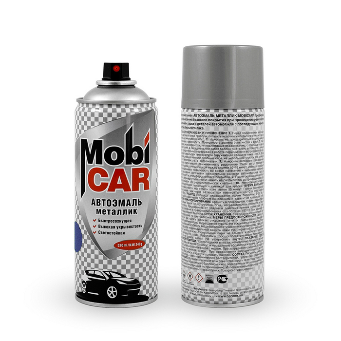 MobiCAR Аэрозольная автоэмаль "Металлик", название цвета "Рапсодия, 448", глянцевая, объем 520мл.