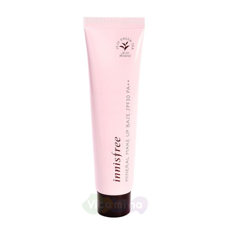 Innisfree Персиковая минеральная корректирующая база праймер под макияж Mineral Make Up Base Peachy Peach SPF30/PA++, 40 мл