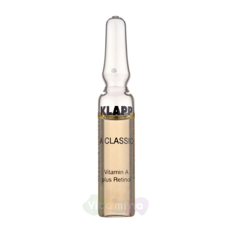 Klapp Ампульный концентрат "Витамин А + Ретинол" A Classic Vitamin A plus Retinol Concentrate Ampoules, 6 ампул