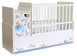 Кроватка детская Polini kids Simple 1100 Слоник на шаре, белый