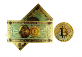 ХАЛЯВА!!! 1 БИТКОИН(BITCOIN). МОНЕТА + БАНКНОТА