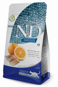 N&D Ocean Herring & Orange adult (Сельдь и апельсин беззерновой сухой корм для взрослых кошек)