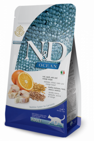 N&D Ocean Codfish, Spelt, Oats & Orange adult (треска с пшеницей, овсом и апельсином низкозерновой корм для кошек)