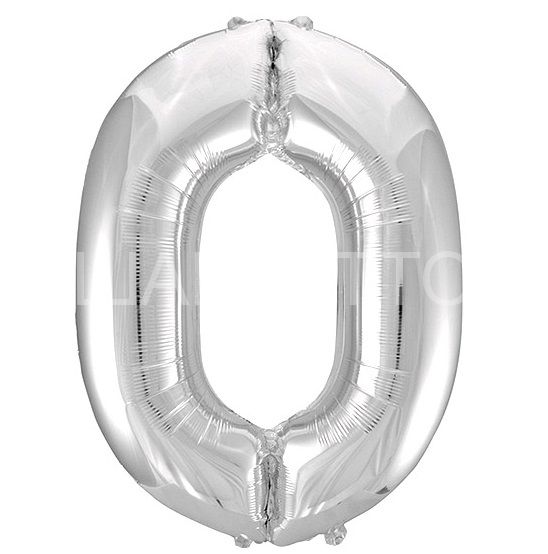 Цифра "0" Slim Серебро