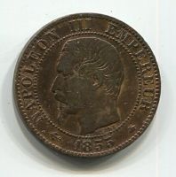 5 сантимов 1855 года BB Франция XF