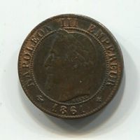 1 сантим 1861 года BB Франция XF