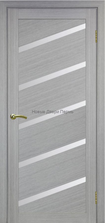 "Турин 506U" Межкомнатная дверь с матовым стеклом диагональ экошпон