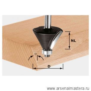 Фреза FESTOOL для снятия фаски HW S 8 D 38,5 / 23 / 30° 491133